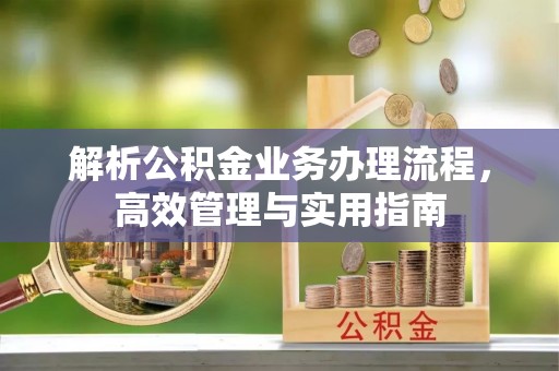 勃利解析公积金业务办理流程，高效管理与实用指南